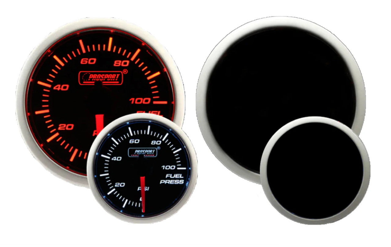 Prosport 52mm Amber / White - Fuel Pressure Gauge